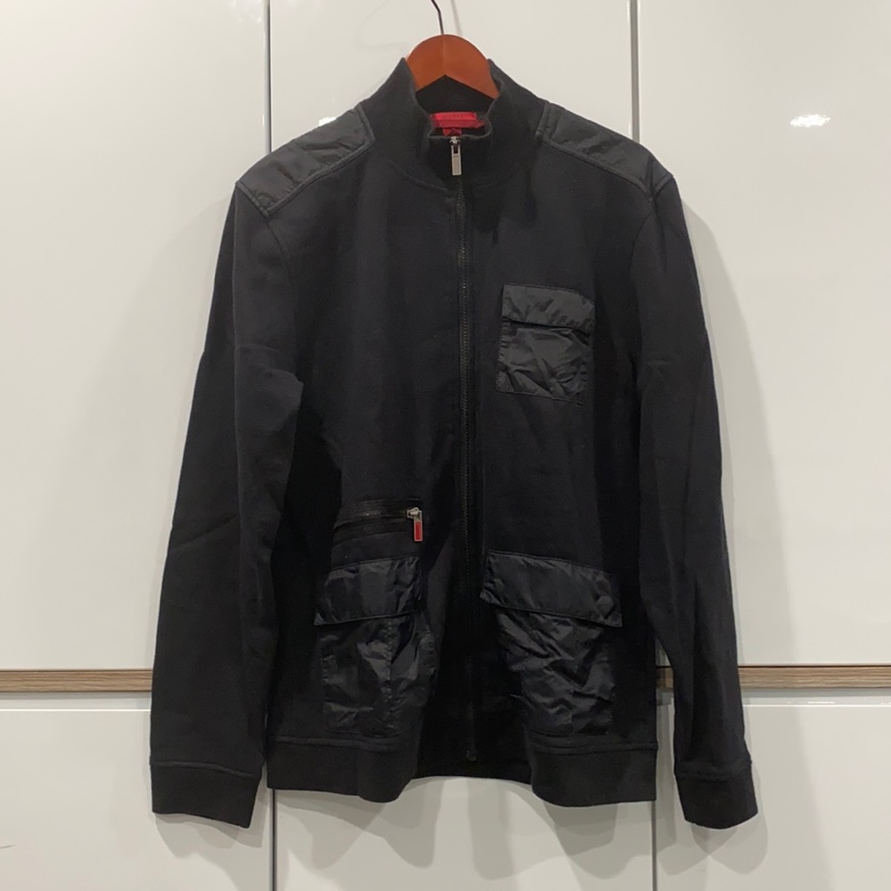 Men’s black full zip light trendy jacket/sweater